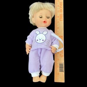 Cititoy Baby Doll Vintage 1995 Blue Sleep Eyes Pacifier Blonde Hair Toy READ